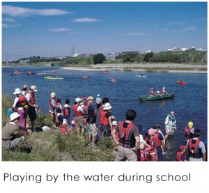 Playing by the water during school